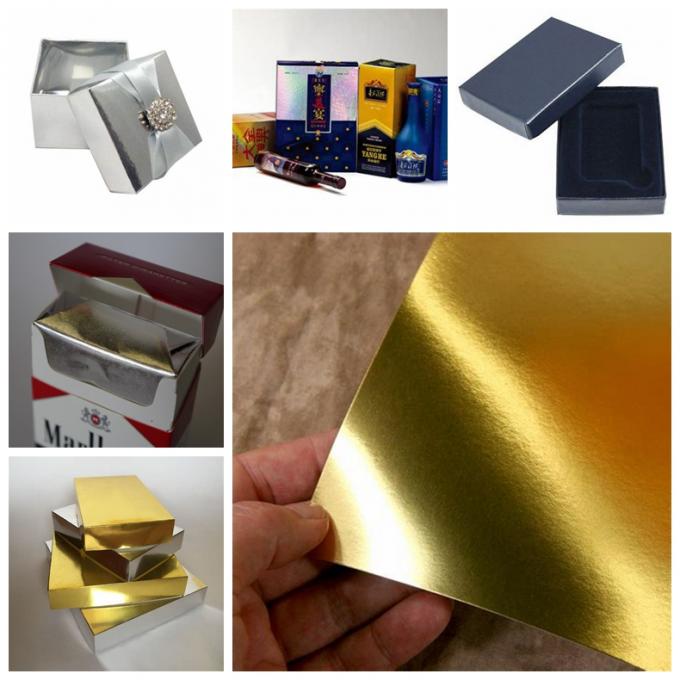 Vàng và bạc PET Metalized Tông, Laminaied Metalized Ban giấy