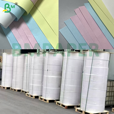 55gsm Hình trắng / xanh trắng giấy không cacbon Rolls & Sheets để in biên lai NCR CB / CF / CFB