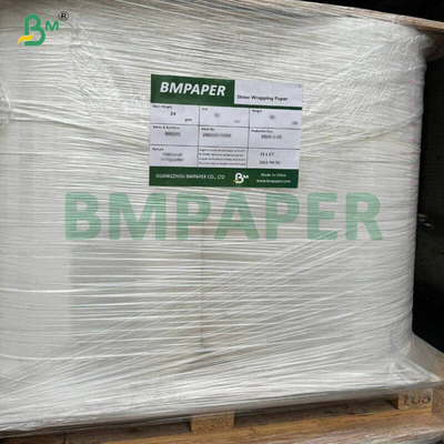 24g 28g Bao bì rơm trắng Cuộn giấy 27mm Chiều rộng 6000m Chiều dài