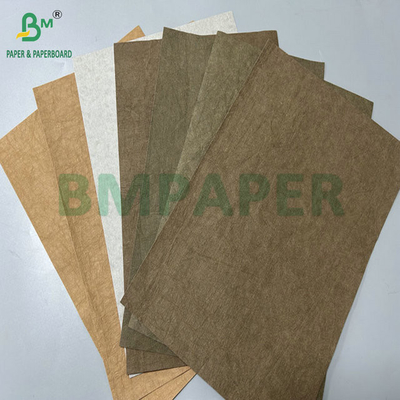 0.3mm 0.55mm 150cm Độ rộng màu nâu nhăn vẹt Kraft Prewashed Fabric cho túi xách