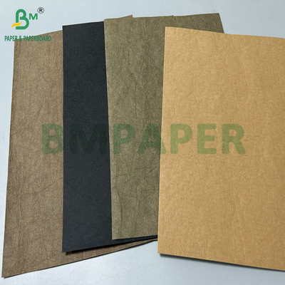 0.3mm 0.55mm 150cm Độ rộng màu nâu nhăn vẹt Kraft Prewashed Fabric cho túi xách