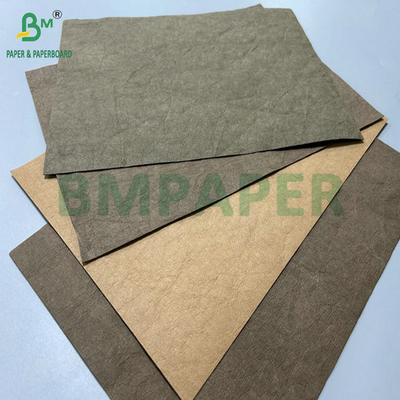 0.3mm 0.55mm 150cm Độ rộng màu nâu nhăn vẹt Kraft Prewashed Fabric cho túi xách
