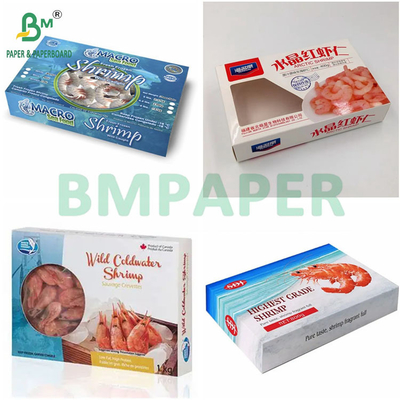 250g + 15g 18g PE Coated White Cardboard for Making Frozen Shrimp Packing Boxes