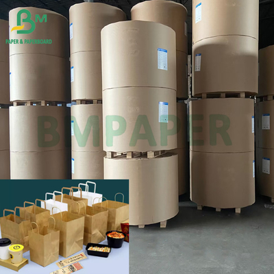 Có thể tái chế 65 - 150 GSM màu nâu kéo dài túi giấy Carrie Roll