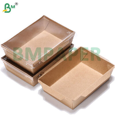 Khay giấy carton nâu 300gsm dùng cho đồ ăn mang đi