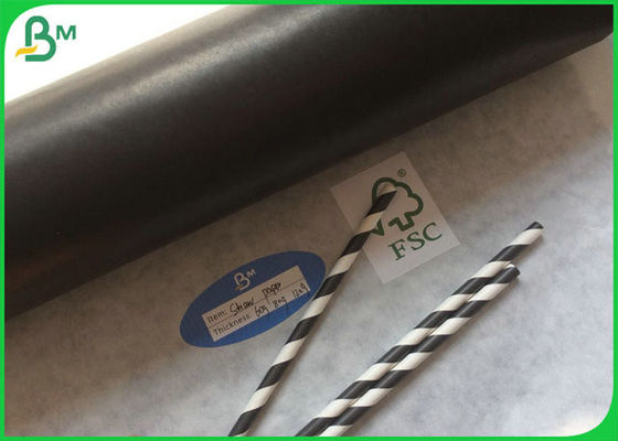 60gsm FSC Và FDA Giấy Chứng Nhận Có Thể In đen Rơm Giấy cho cà phê hoặc trà sữa