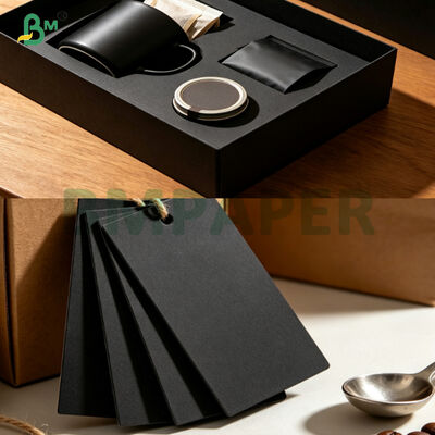 Giấy bìa đen cứng cáp, bề mặt mờ, làm từ bột gỗ nguyên sinh, định lượng 250g, dùng cho bao bì cao cấp